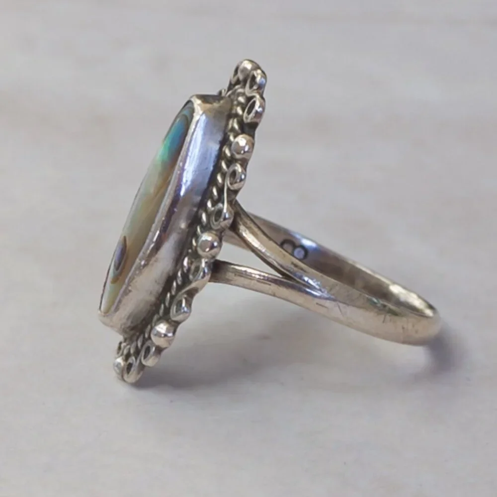 Sterling Silver Abalone Ring – Size 5.25
